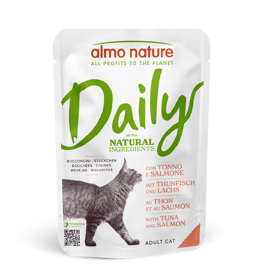 ALMO NATURE DAILY GATTO BOCCONCINI 70G ADULT TONNO E SALMONE