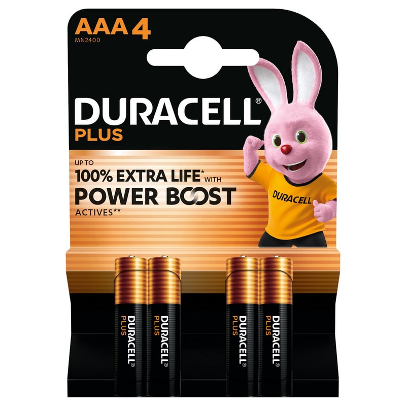 DURACELL PLUS POWER BOOST MINISTILO AAA LR03/MN2400 1,5V ALKALINE 4PZ