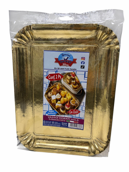 SDS VASSOI DORATI MIS.6 CM.22X31 2PZ ART.98376