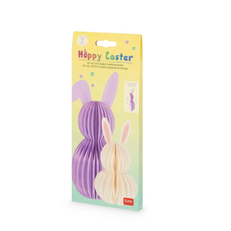 LEGAMI MILANO HOPPY EASTER SET DI 2 CONIGLIETTI PIEGHEVOLI IN CARTA FOLDABLE BUNNY