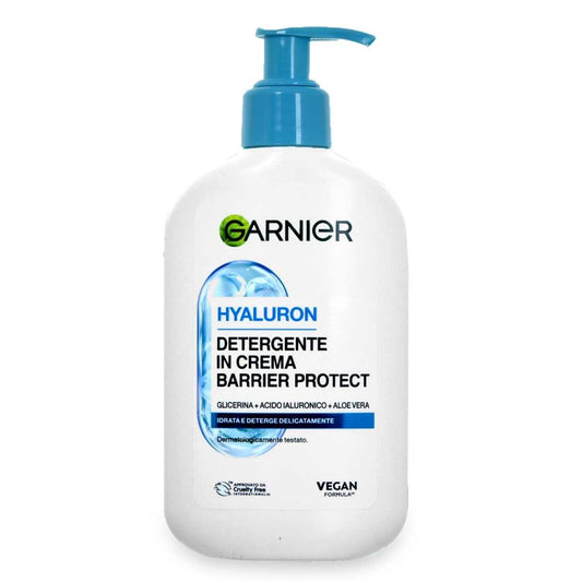 GARNIER HYALURON DETERGENTE IN CREMA BARRIER PROTECT 250ML GLICERINA + ACIDO IUALURONICO + ALOE VERA