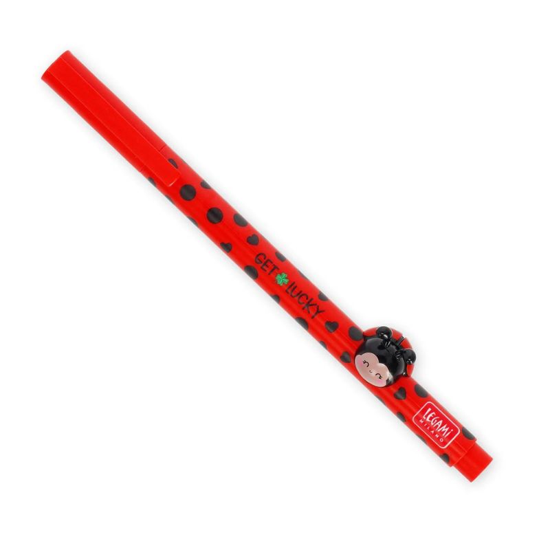 LEGAMI MILANO PENNA GEL CON ANIMALETTO DECORATIVO LOVELY FRIENDS 0,5MM LADYBUG "GET LUCKY" INCHIOSTRO ROSSO