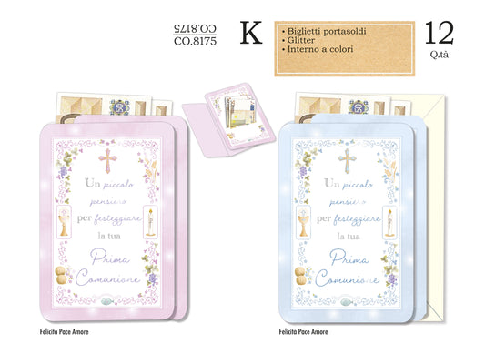 CROMO NB BIGLIETTO COMUNIONE PORTASOLDI CO.8175
