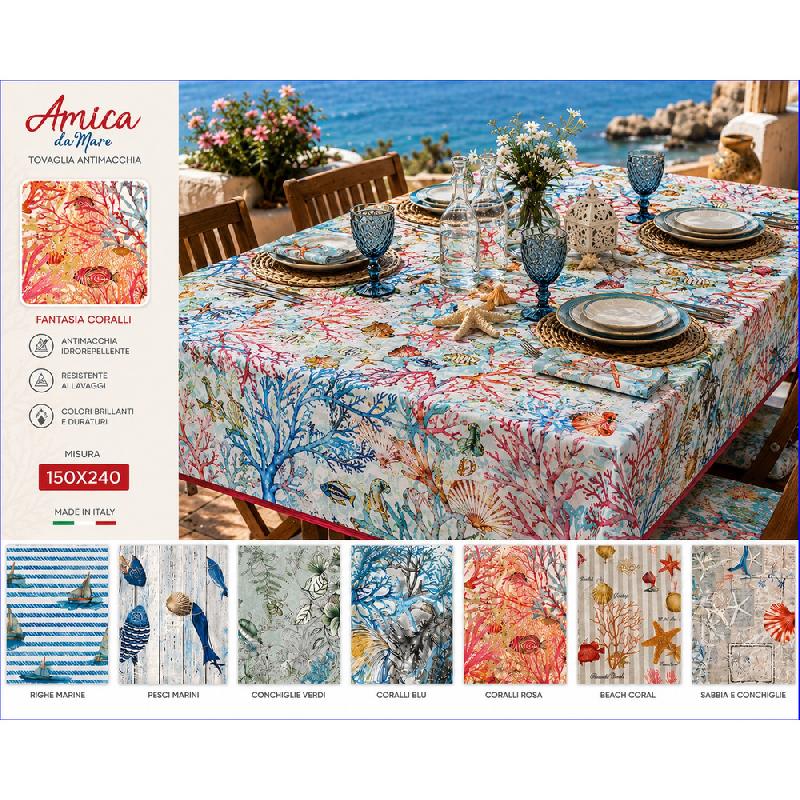FANCY HOME AMICA DA MARE TOVAGLIA ANTIMACCHIA CM.150X240 ASSORTITA