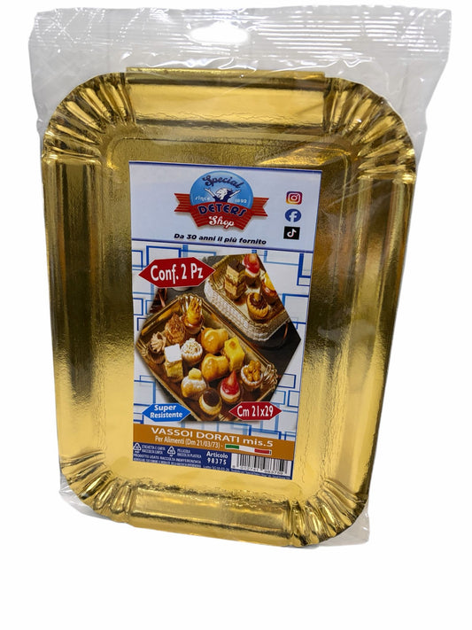 SDS VASSOI DORATI MIS.5 CM.21X29 2PZ ART.98375