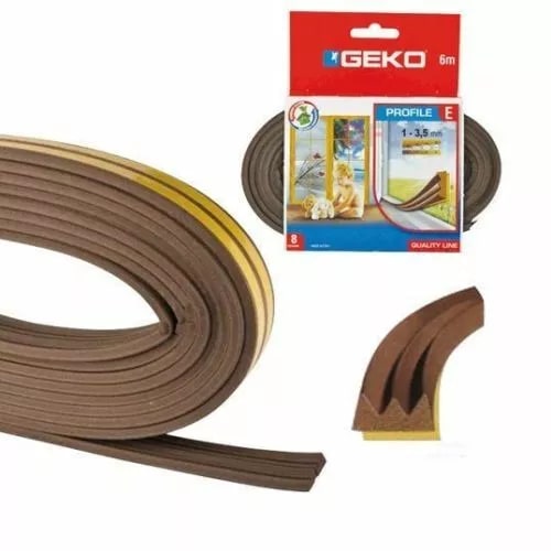 GEKO PARAFREDDO PER PORTE E FINESTRE STRIP PROFILO E 1-3,5MM 6M MARRONE