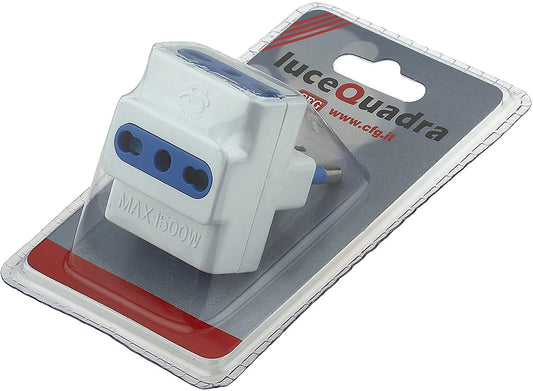 CFG LUCEQUADRA ADATTATORE MULTIPLO 16A 3 PRESE BIPASSO