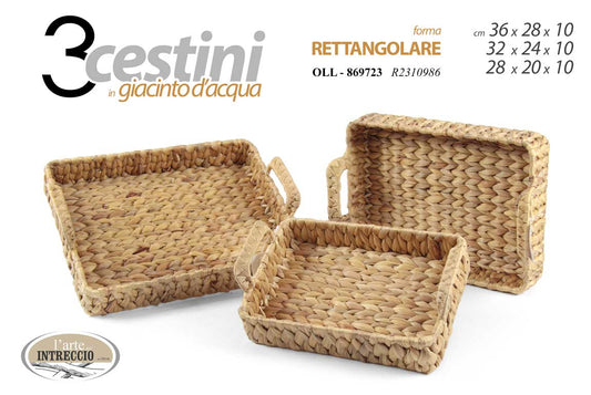 GICOS CESTINO IN GIACINTO D'ACQUA FORMA RETTANGOLARE CM.28X10X10
