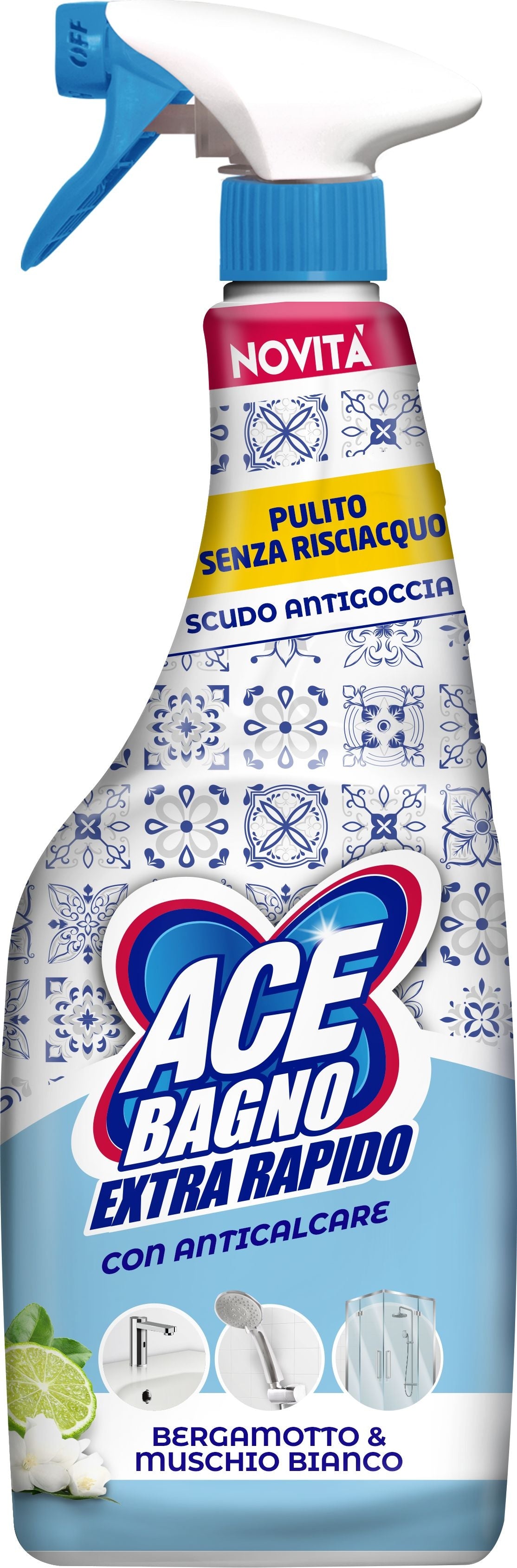 ACE BAGNO EXTRARAPIDO CON ANTICALCARE SPRAY 600ML BERGAMOTTO & MUSCHIO BIANCO