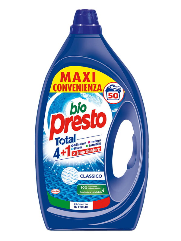 BIO PRESTO LAVATRICE LIQUIDO 2,25L 50LAV. TOTAL 4+1 CLASSICO