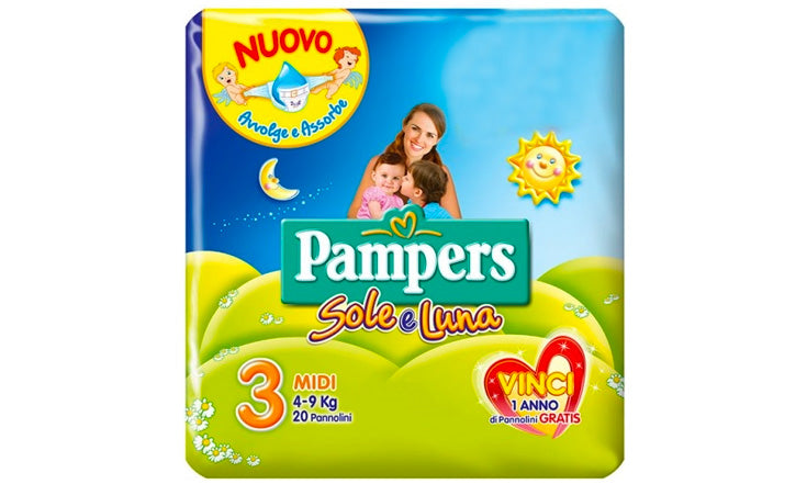PAMPERS SOLE E LUNA 3 MIDI X20