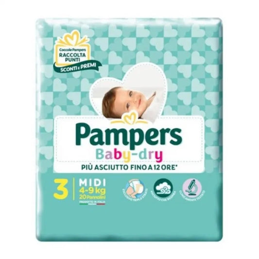 PAMPERS BABY DRY 3 MIDI X20