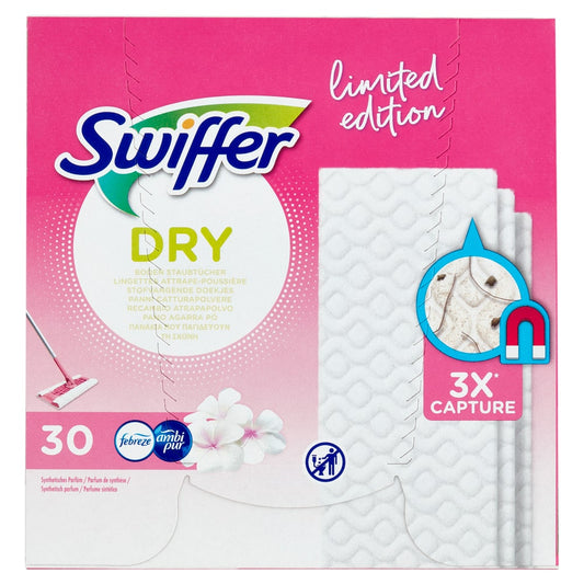 SWIFFER PANNI CATTURA POLVERE 3X CAPTURE DRY X30 PINK LIMITED EDITION FEBREEZE AMBIPUR