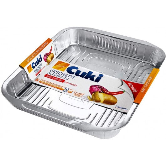 CUKI VASCHETTE ALLUMINIO ULTRA-FORZA CON MANICI 12 PORZIONI 2PZ RS74