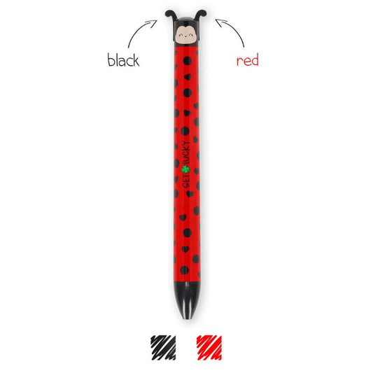 LEGAMI MILANO PENNA A SFERA A DUE COLORI CLICK&CLACK LADYBUG