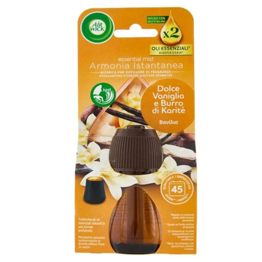 AIR WICK RICARICA AMPOLLA CON OLI ESSENZIALI DOLCE VANIGLIA E BURRO DI KARITE' 45GG