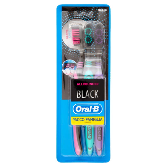 ORAL-B SPAZZOLINO ALLROUNDER BLACK 3PZ MEDIO