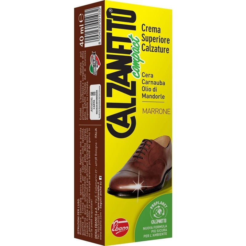 EBANO CALZANETTO COMPACT CREMA SUPERIORE PER CALZATURE 40ML MARRONE