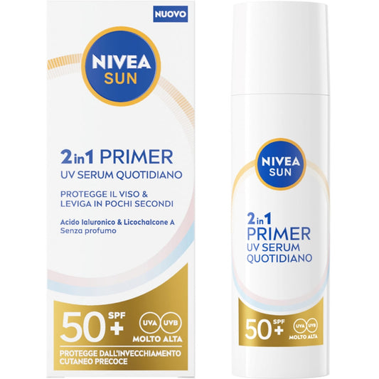 NIVEA SUN 2IN1 PRIMER UV SERUM QUOTIDIANO SPF 50+ 30ML