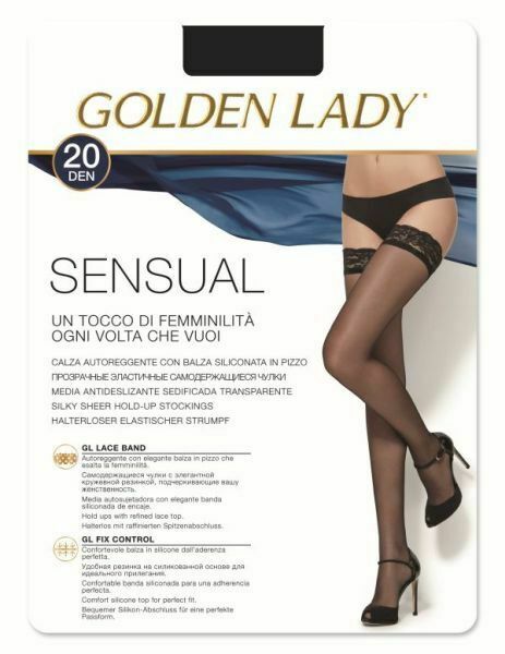 GOLDEN LADY CALZA AUTOREGGENTE SENSUAL 20DEN NERO 3/4 M-L