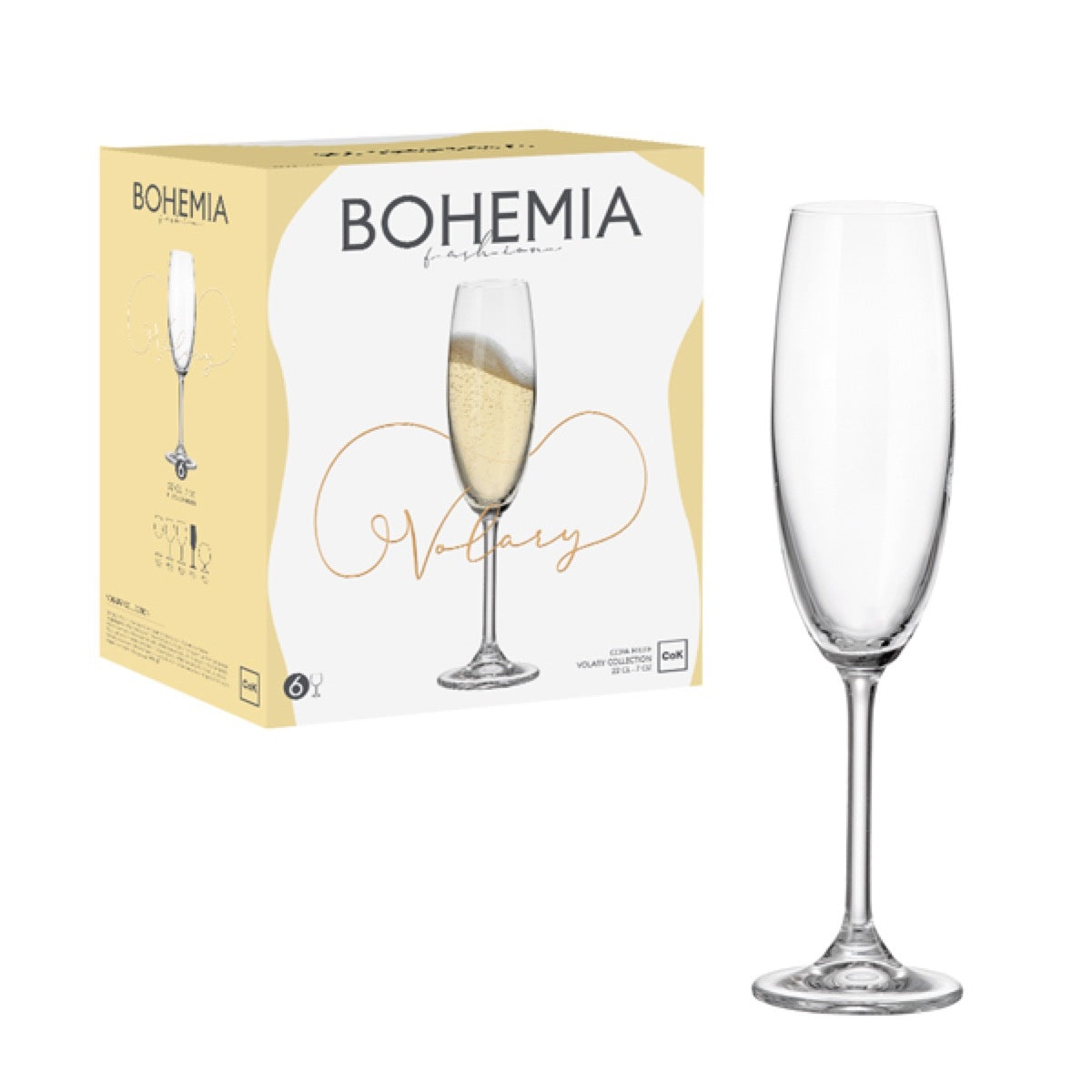 CEGECO BOHEMIA CALICI FLUTE 220ML 6PZ