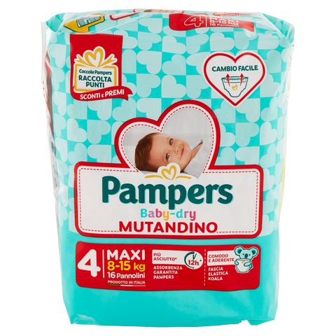 PAMPERS BABY DRY MUTANDINO 4 MAXI X16
