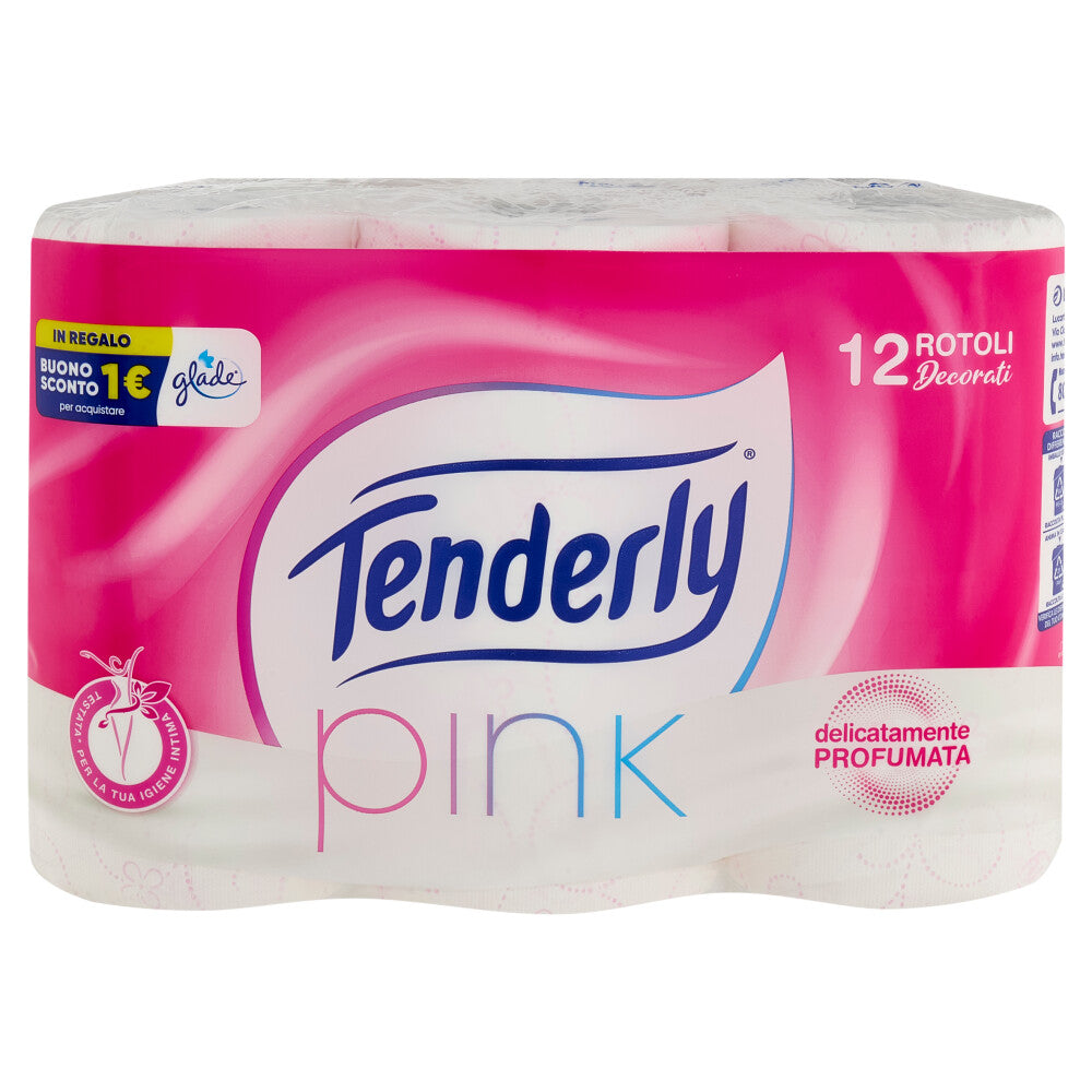 TENDERLY CARTA IGIENICA PINK 2 VELI 12 ROTOLI DECORATI DELICATAMENTE PROFUMATA
