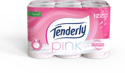 TENDERLY CARTA IGIENICA PINK 2 VELI 12 ROTOLI DECORATI DELICATAMENTE PROFUMATA