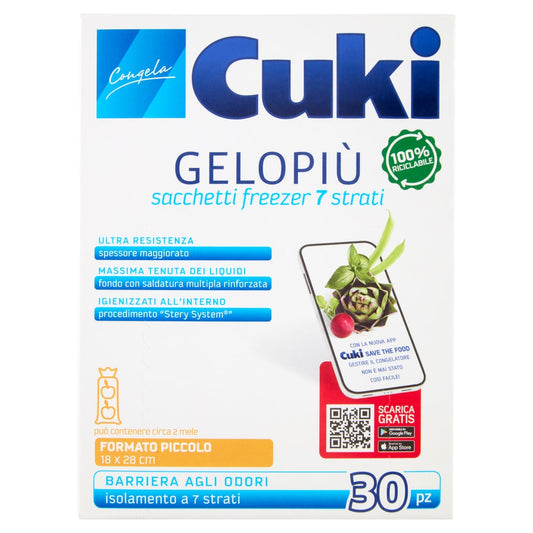 CUKI GELOPIU' SACCHETTI FREEZER 7 STRATI CM.18X28 30PZ PICCOLO