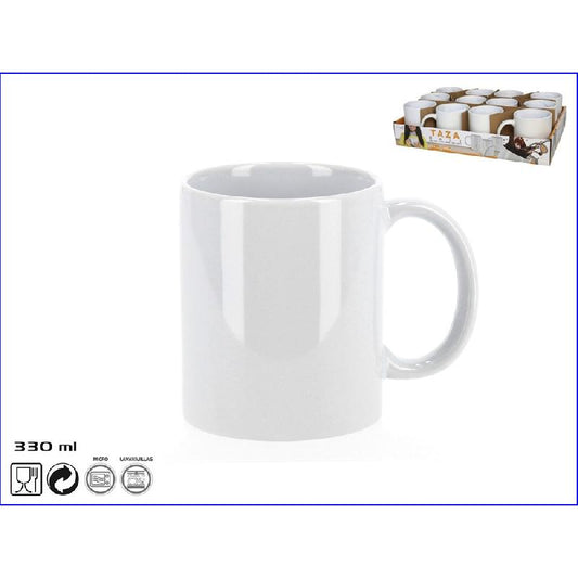 GERIMPORT TAZZA IN CERAMICA BIANCA 330ML