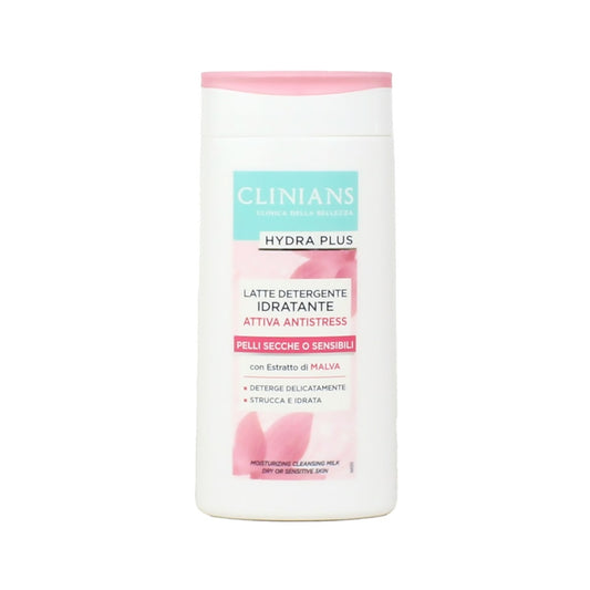 CLINIANS HYDRA PLUS LATTE DETERGENTE IDRATANTE ATTIVA ANTISTRESS 200ML ESTRATTO DI MALVA PELLI SECCHE O SENSIBILI