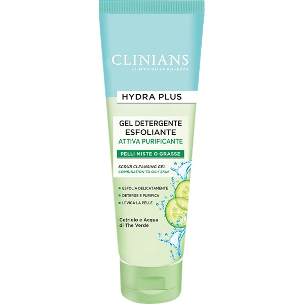 CLINIANS HYDRA PLUS GEL DETERGENTE ESFOLIANTE ATTIVA PURIFICANTE 150ML PELLI MISTE O GRASSE