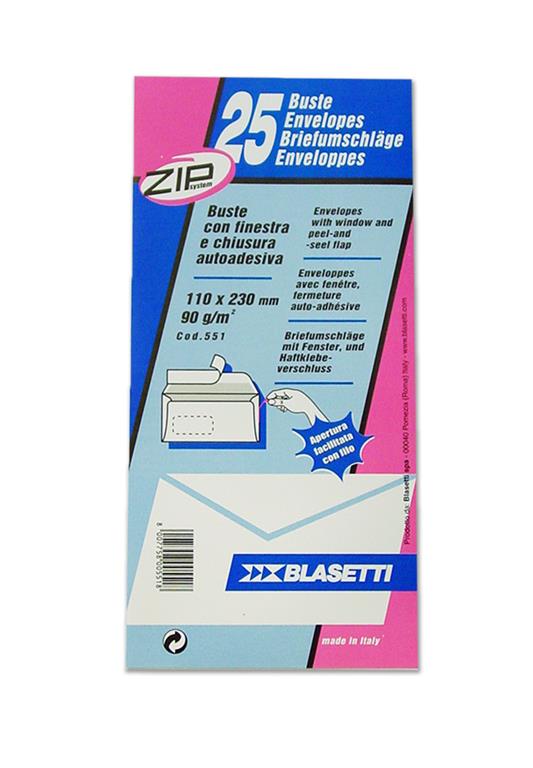 BLASETTI 25 BUSTE STRIP 11X23 CON FINESTRA
