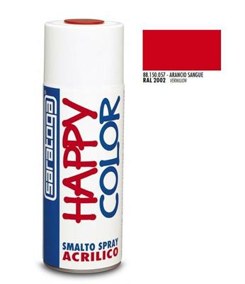 SARATOGA HAPPY COLOR SMALTO SPRAY ARANCIO SANGUE RAL 2002 400ML