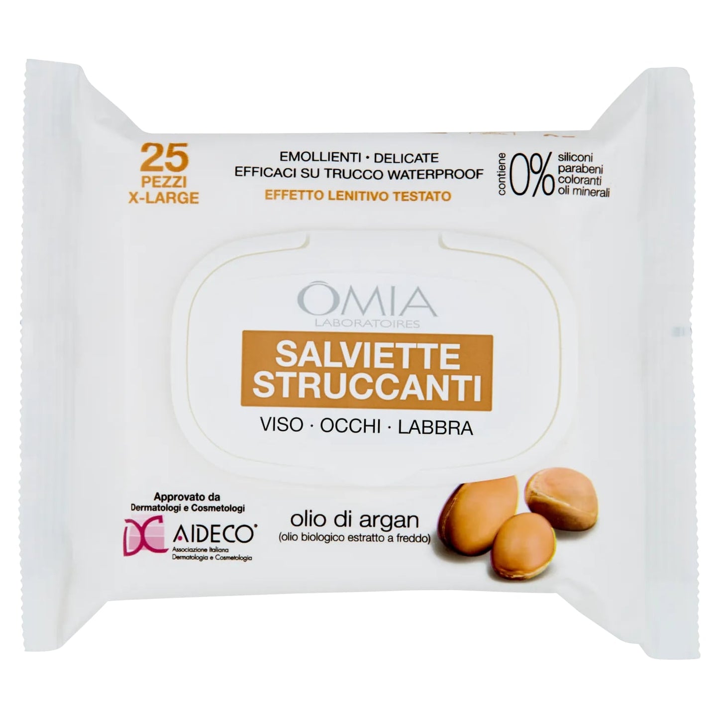 OMIA SALVIETTE STRUCCANTI VISO-OCCHI-LABBRA POP-UP 25PZ X-LARGE OLIO DI ARGAN