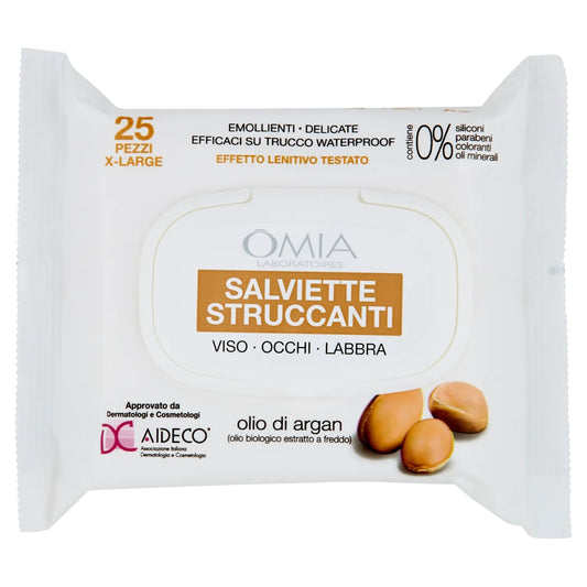 OMIA SALVIETTE STRUCCANTI VISO-OCCHI-LABBRA POP-UP 25PZ X-LARGE OLIO DI ARGAN