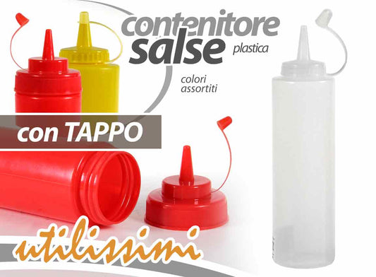 GICOS CONTENITORE SALSE PLASTICA CON TAPPO 700ML COLORI ASSORTITI