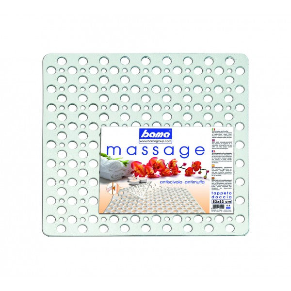 BAMA MASSAGE TAPPETO DOCCIA ANTISCIVOLO CM.53X53 BIANCO