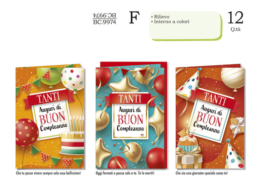 CROMO NB BIGLIETTO COMPLEANNO GENERICO BC.9974