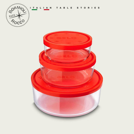 BORMIOLI GELO BOX SET 3PZ IN VETRO TONDO