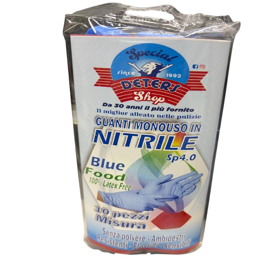 SDS GUANTI MONOUSO IN NITRILE SP4.0 BLUE FOOD 10PZ MISURA M