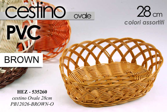 GICOS CESTINO OVALE PVC 28CM BROWN