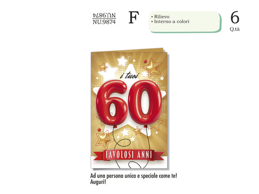 CROMO NB BIGLIETTO NUMERI 60 NU.9874