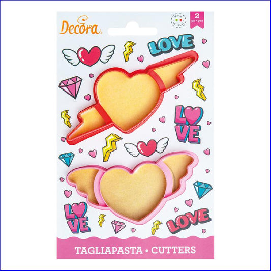 DECORA TAGLIAPASTA IN PLASTICA CUORE LOVE 2PZ