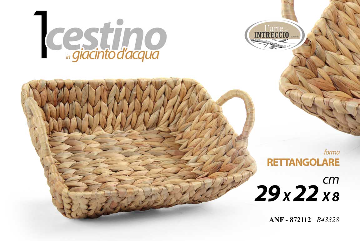 GICOS CESTINO IN GIACINTO D'ACQUA FORMA RETTANGOLARE CM.29X22X8