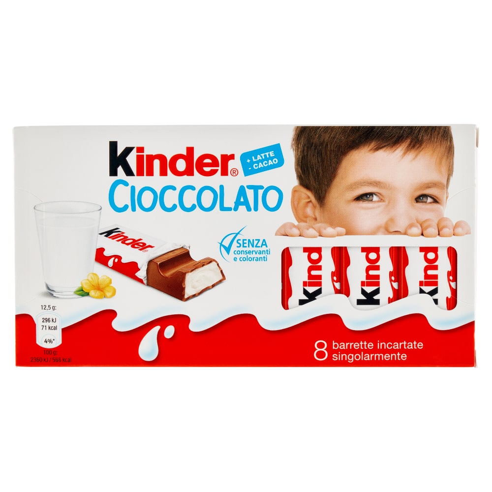 KINDER CIOCCOLATO 8 BARRETTE 100G T8