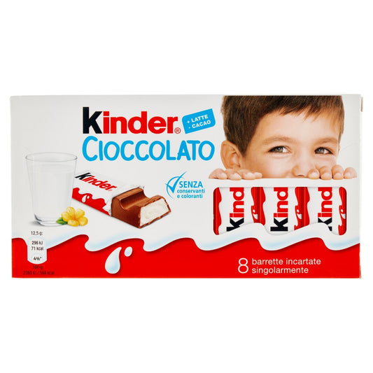 KINDER CIOCCOLATO 8 BARRETTE 100G T8