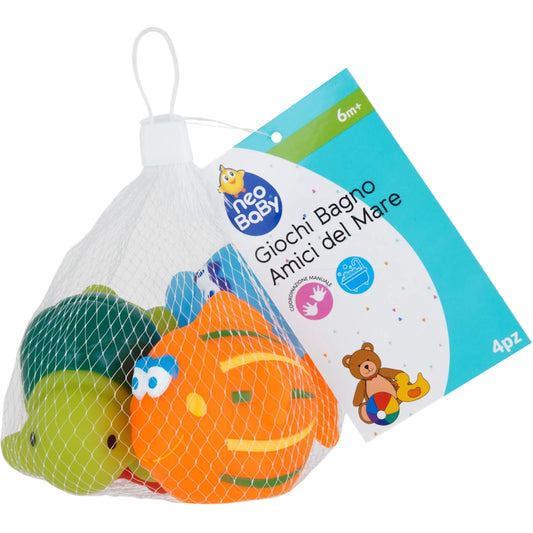 NEOBABY GIOCHI BAGNO AMICI DEL MARE 6M+ 4PZ