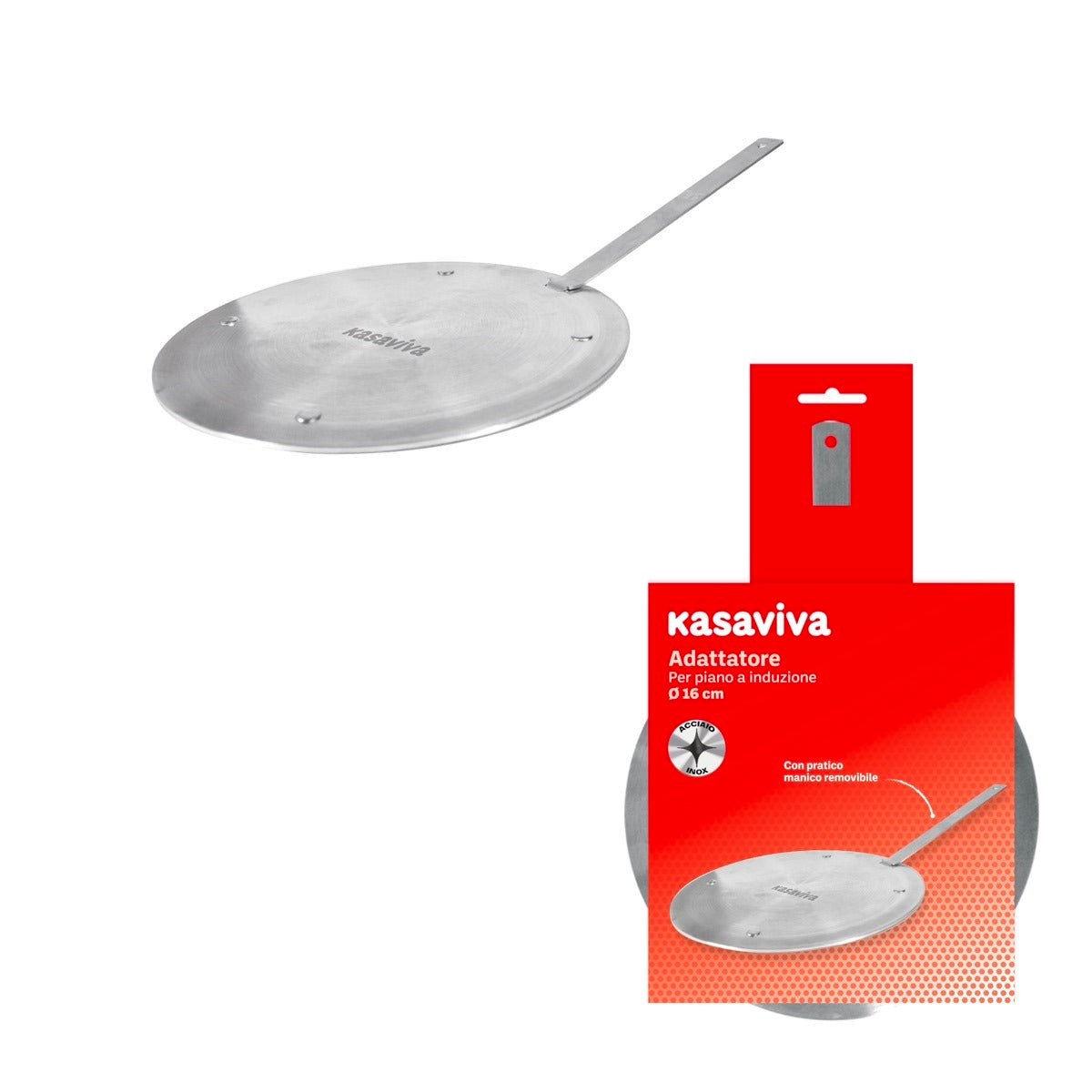 KASAVIVA ADATTATORE PER PIANO A INDUZIONE CM.16 ACCIAIO INOX