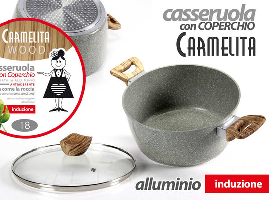 GICOS CARMELITA WOOD CASSERUOLA CON COPERCHIO 2 MANICI 22CM